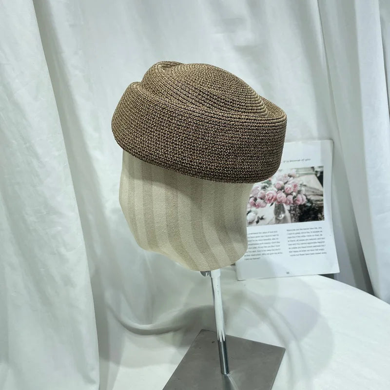 Women's Straw Beret Sun Hat | French Fedora Spring Summer Cap