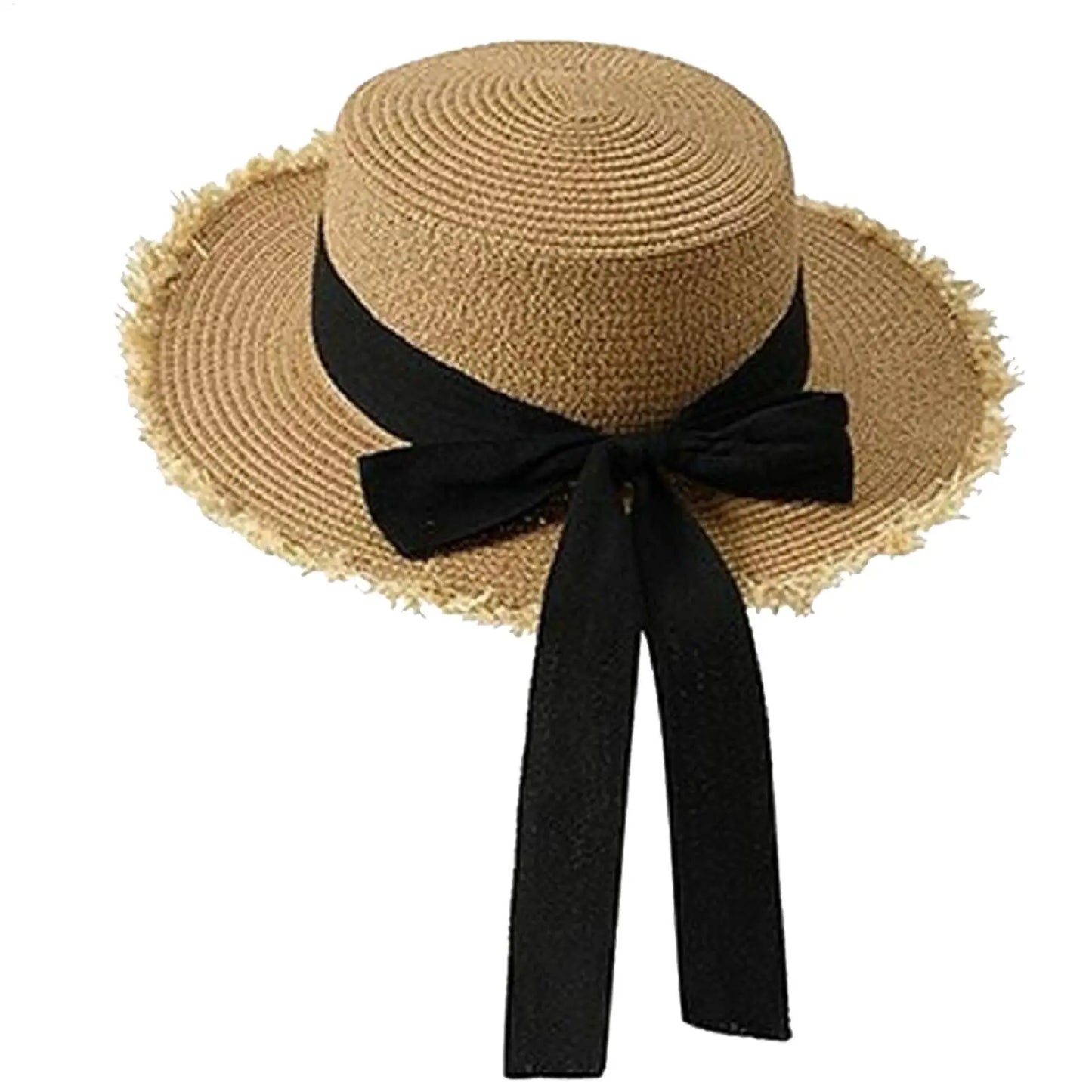 Wide Brim Raffia Straw Sun Hat – Breathable Beach Panama Hat