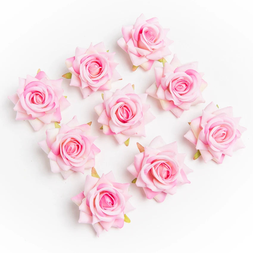Artificial Silk Rose Flower Heads 5/10 Pcs | Wedding & Home Décor