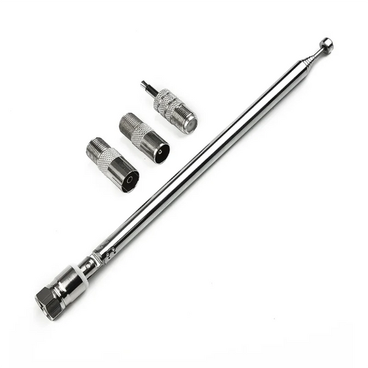 Telescopic DAB FM Radio Aerial Adapter F-Male Connector AV Receiver Mini System Antenna Accessory Peaceful Pleasures Health and Wellness Default Title