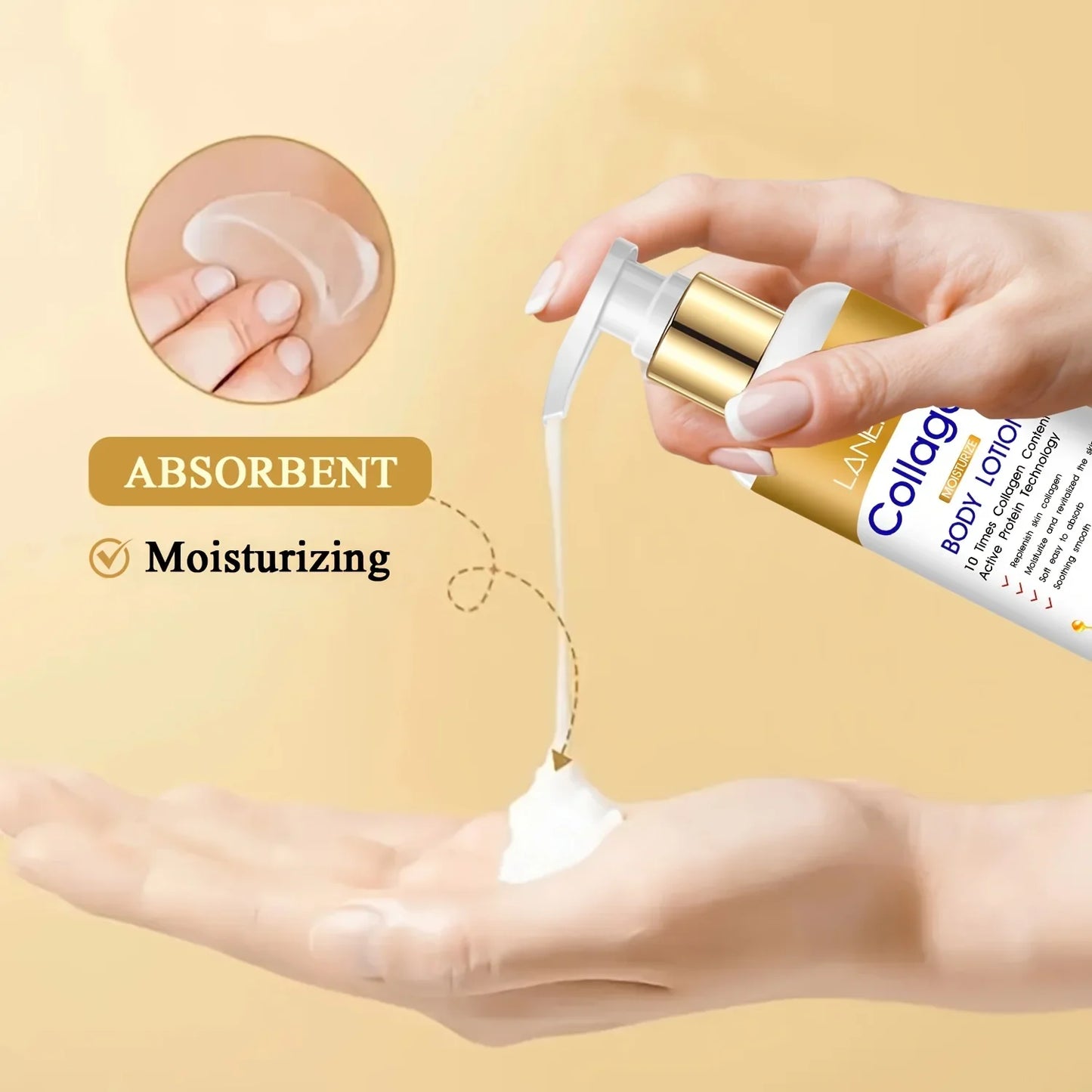 Lanemay Collagen Body Lotion – Hyaluronic Acid, Lightweight