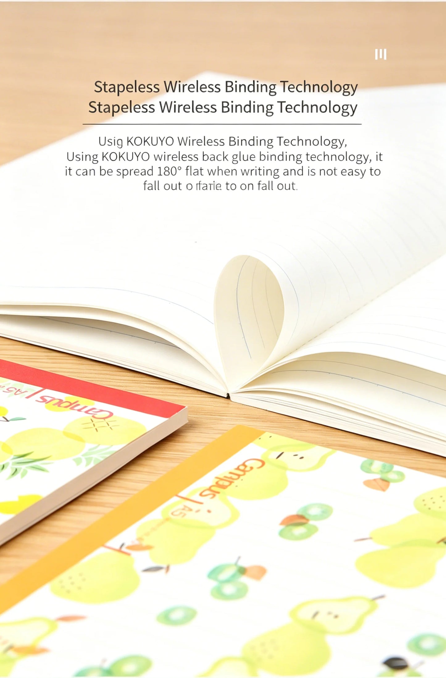Japanese Fruit Print Campus Notebook KOKUYO Line Spacing 180 Flat