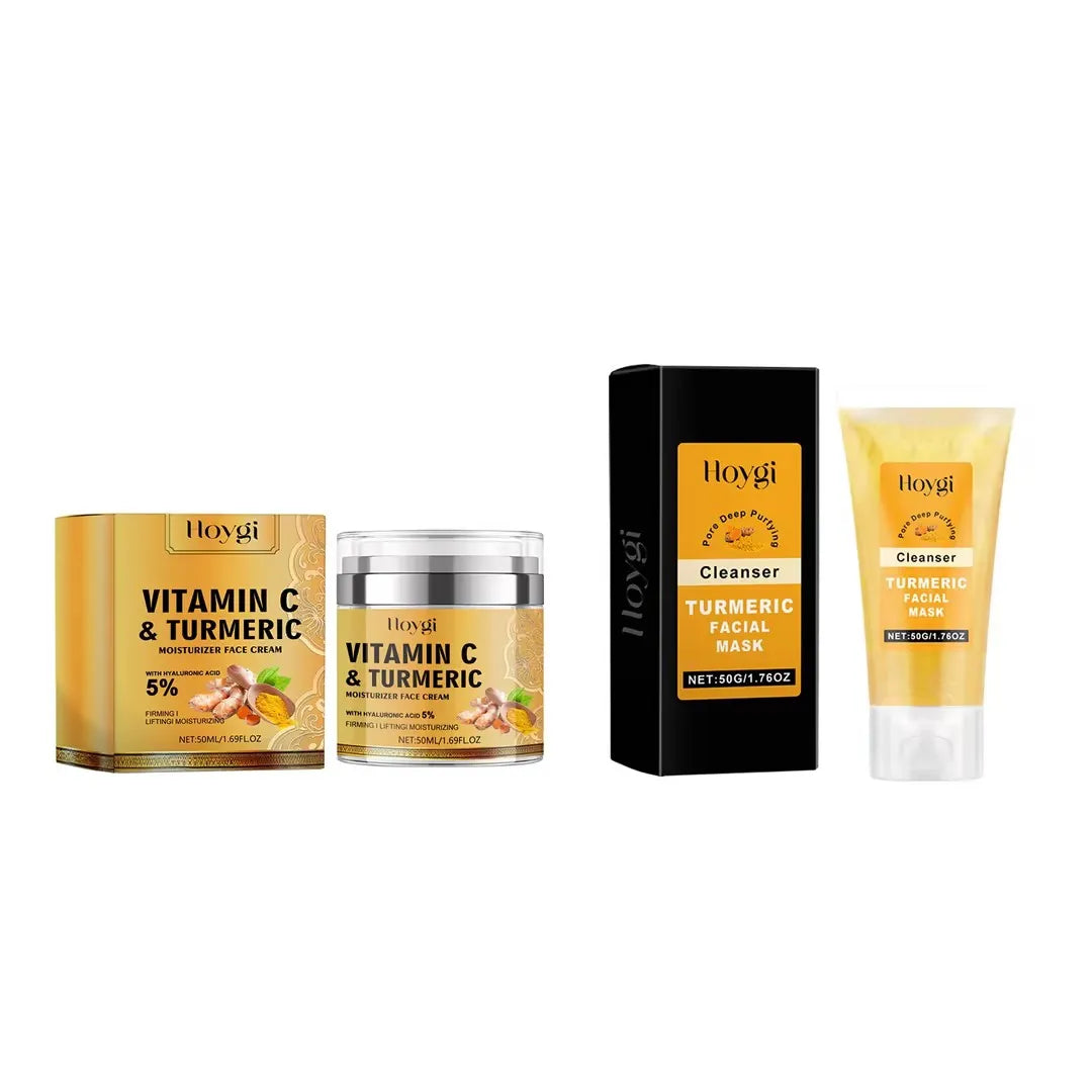 Turmeric Cleanser Oil Control Dark Spot Removal Anti Acne Deep Cleansing Shrink Pore Brightening Moisturizing Vitamin C Cream Peaceful Pleasures Health and Wellness F