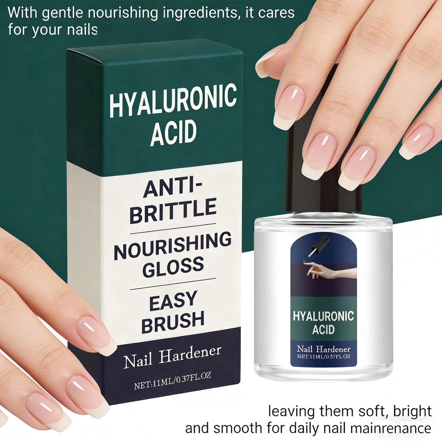 Nourishing Nail Serum Anti Brittle Nail Improve Cracked Cuticles Easy Brush Strengthen Nail Hyaluronic Acid Nail Cuticle Oil Peaceful Pleasures Health and Wellness