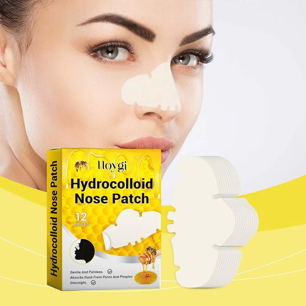 12-Pack Hydrocolloid Nose Patches – Blackhead & Pore Remover