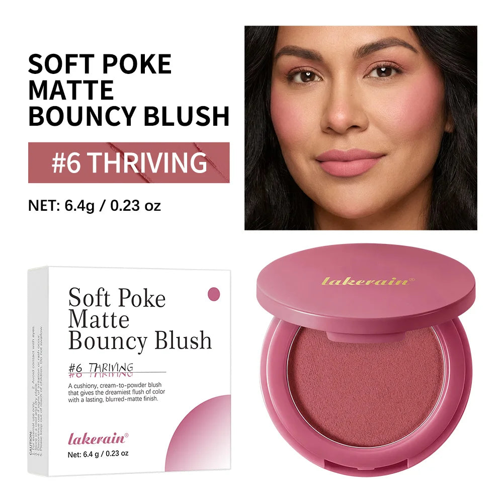 Soft Poke Matte Bouncy Blush Long-lasting Tint Velvety Matte Blush Moisturizer Lightweight Soft Pinch Liquid Blush Airy Cosmetic Peaceful Pleasures Health and Wellness 06 Thriving