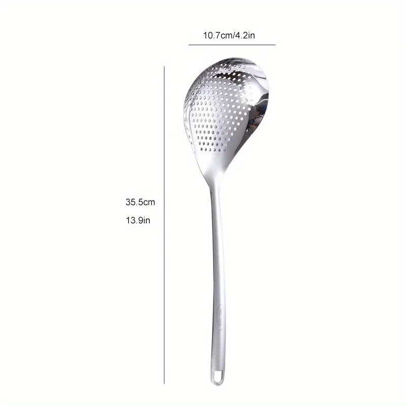 Large Stainless Steel Skimmer Spoon | Heavy Duty Strainer