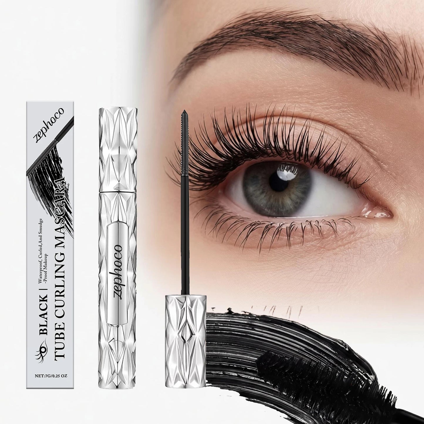 Zephoco Curling Black Mascara – Lengthening & Volumizing 7g