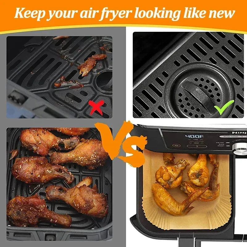 Disposable Air Fryer Parchment Liners – Non-Stick, 50/100 Pack