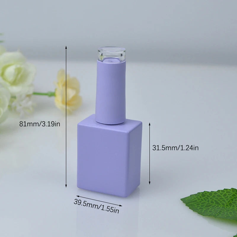 Glass Nail Polish Bottles with Brush – 10ml & 15ml Refillable