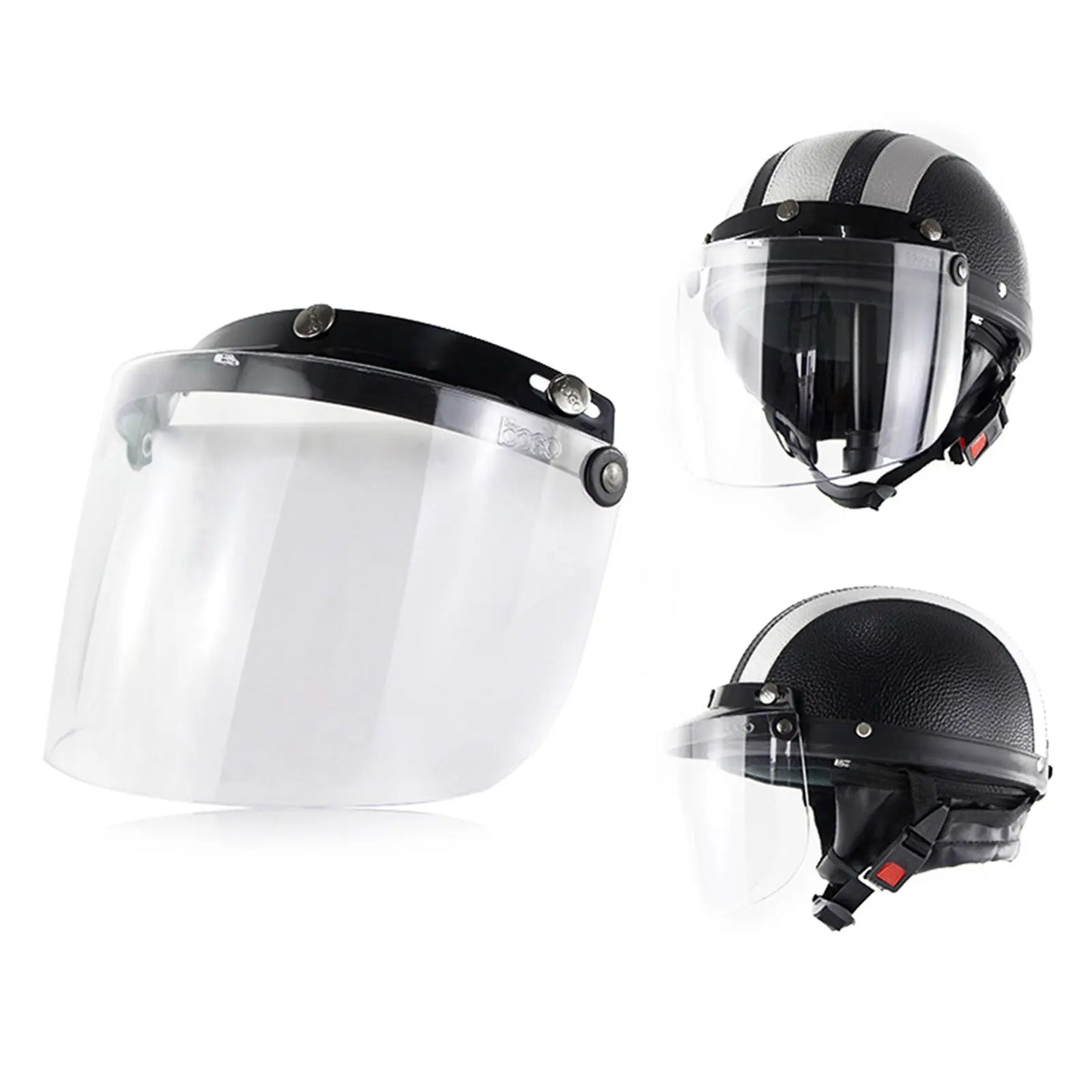 Motorcycle 3-Snap Visor Lens Shield Sturdy Anti Dizziness Motorcycle Helmet Visor Lens Gift for Friends Family Members Neighbors Peaceful Pleasures Health and Wellness