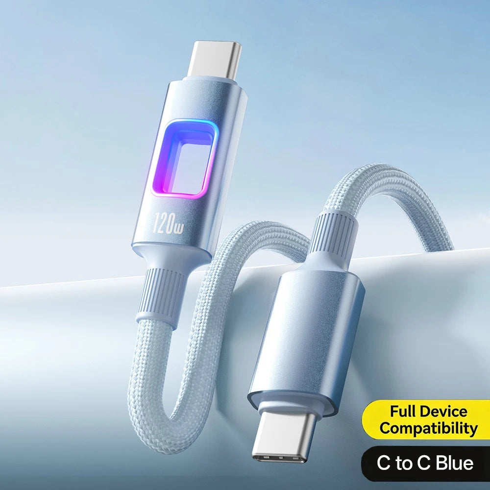 RGB 120W USB-C Fast Charging Cable – MacBook iPhone Samsung