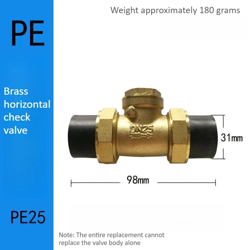 Brass PE Check Valve – Double Union One-Way Connector
