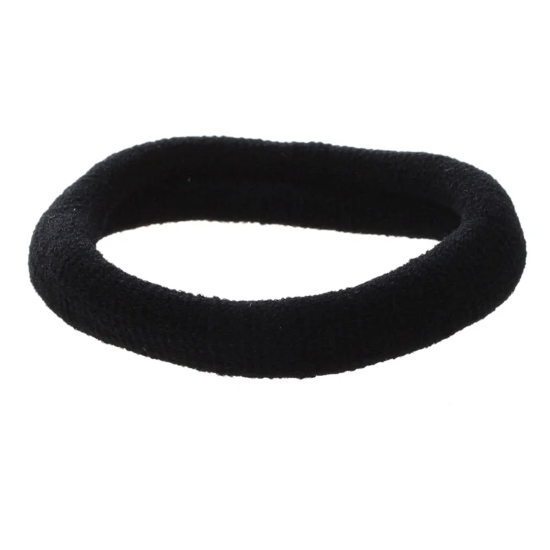 A36T-15 Pcs Black Stretchy Band Hair Tie Ponytail Holders Peaceful Pleasures Health and Wellness