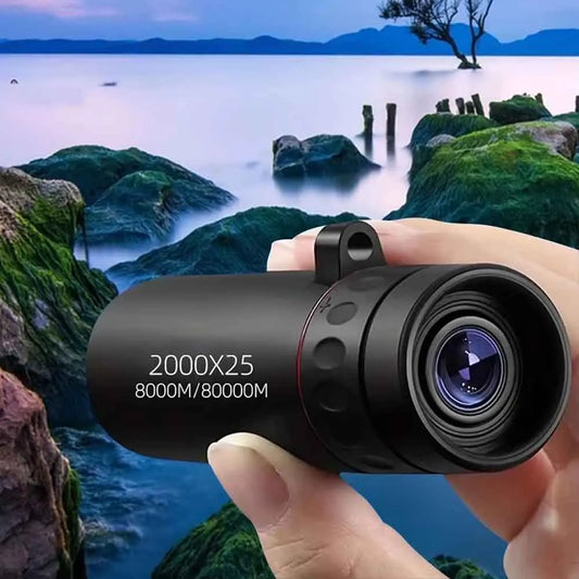 Mini HD 2000x25 Monocular Telescope with Phone Holder Monocular Telescope Peaceful Pleasures Health and Wellness