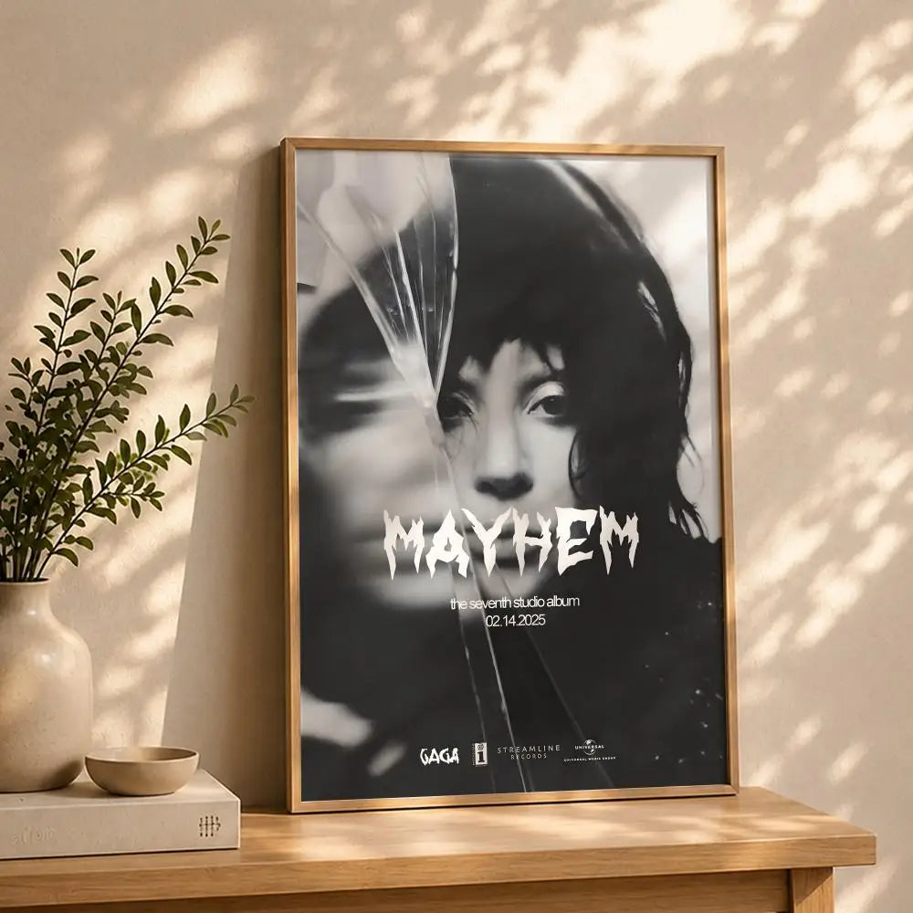 Singer L-Lady GagaS Poster HD Self Adhesive Waterproof Wall Art Ideal for Home Office Dorm Bedroom Great Gift Peaceful Pleasures Health and Wellness White11 40X50cmNoframe