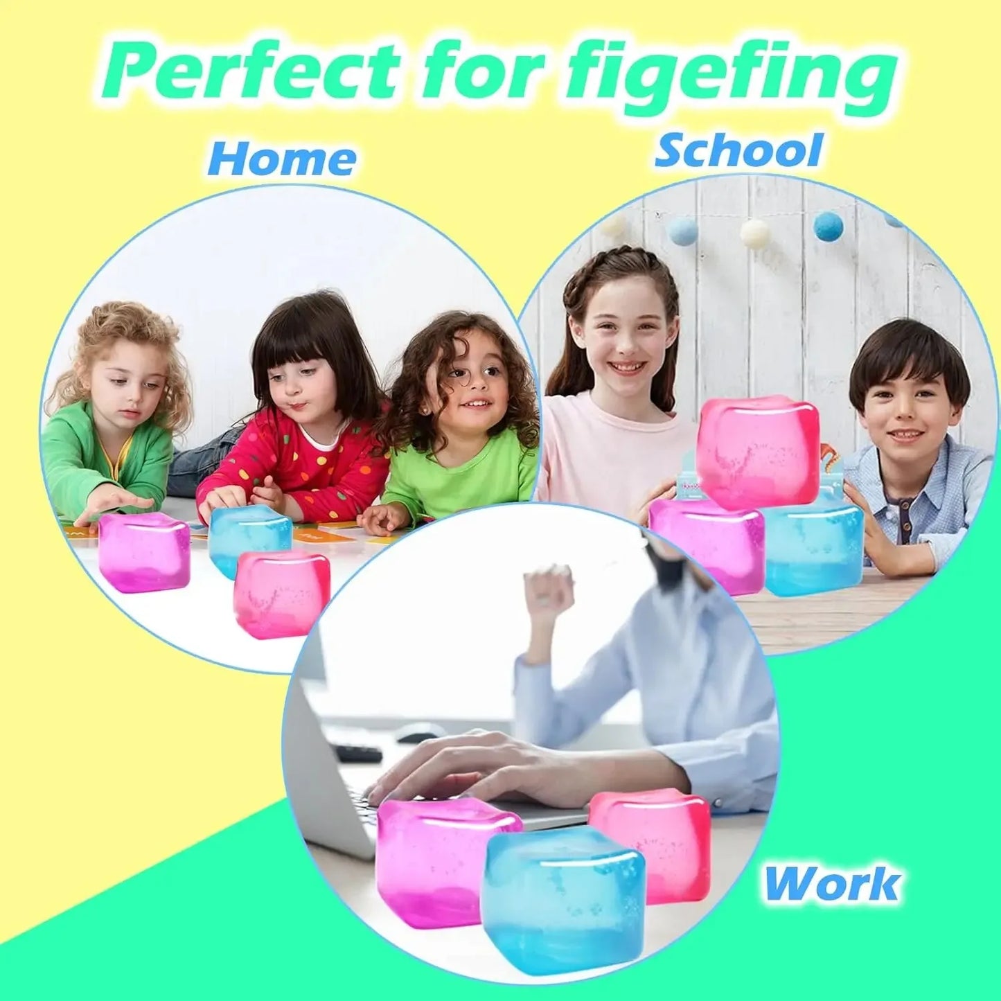 Slow Rise Squishy Gel Ice Cube Fidget Toy | Sensory Squeeze