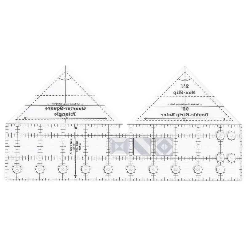 A36T-90 Degree Double Strip Quilt Ruler, 10 Inch Acrylic Quilting Triangle Rulers, Non-Slip Quilting Rulers And Templates Peaceful Pleasures Health and Wellness
