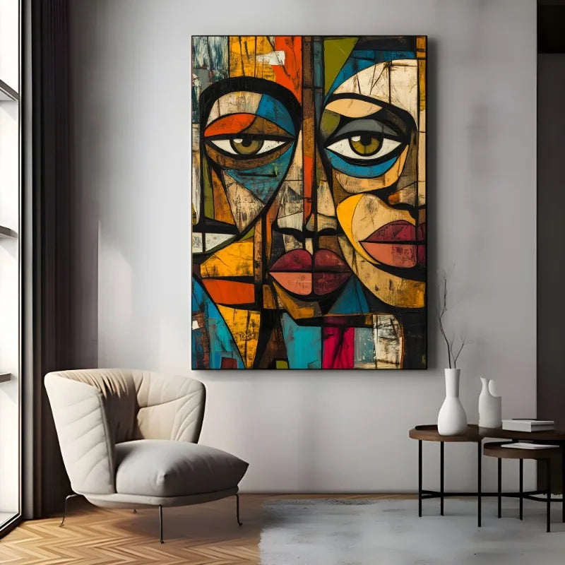Scandinavian Abstract Cubist Canvas Wall Art – HD Poster Print Canvas Wall Art Print Peaceful Pleasures Health and Wellness