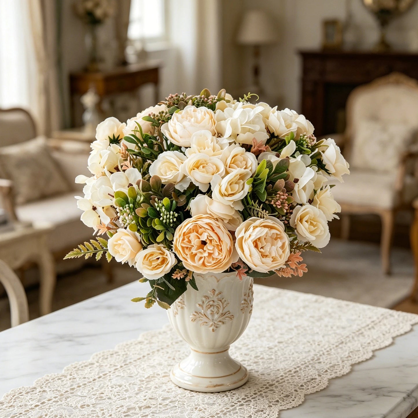Silk Peony Hydrangea Artificial Flowers for Wedding & Home Decor