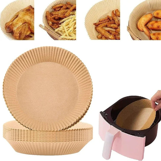 50-Pack Disposable Air Fryer Paper Liners 20cm | Oil-Proof Air Fryer Liner Oasis Select