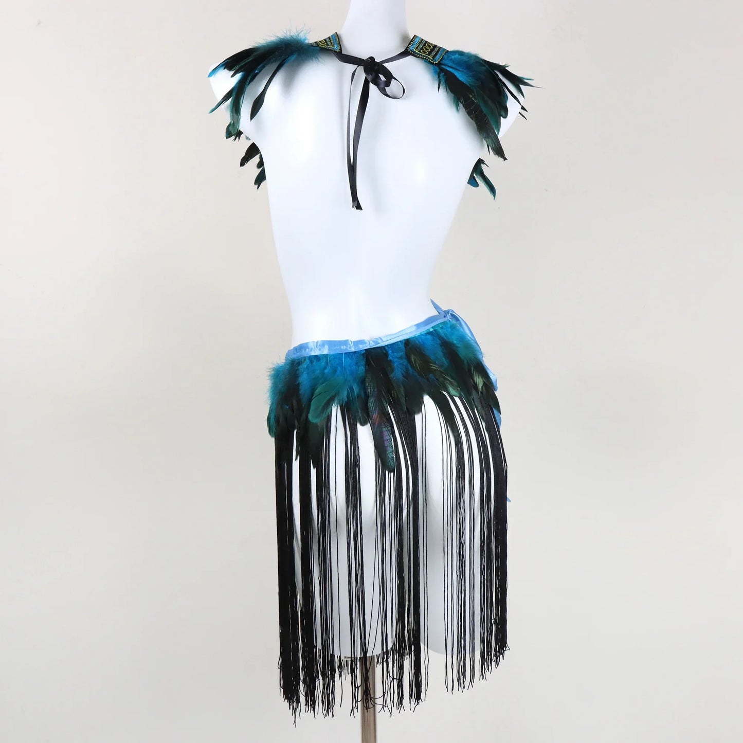 Cosplay Punk Goth Feather Collar Shoulder Women Lace Bolero Jacket