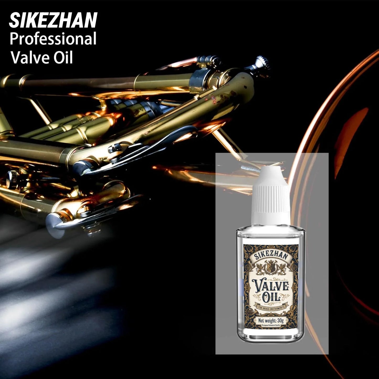 Premium Brass Valve Oil for Trumpet Trombone Tuba - Long-Lasting Piston Lubricant, Smooth Action & Fast Response Brass Care Oil Peaceful Pleasures Health and Wellness