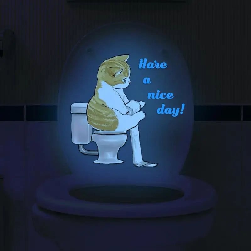 Glow-in-the-Dark Animal Toilet Sticker | Fun Bathroom Decor