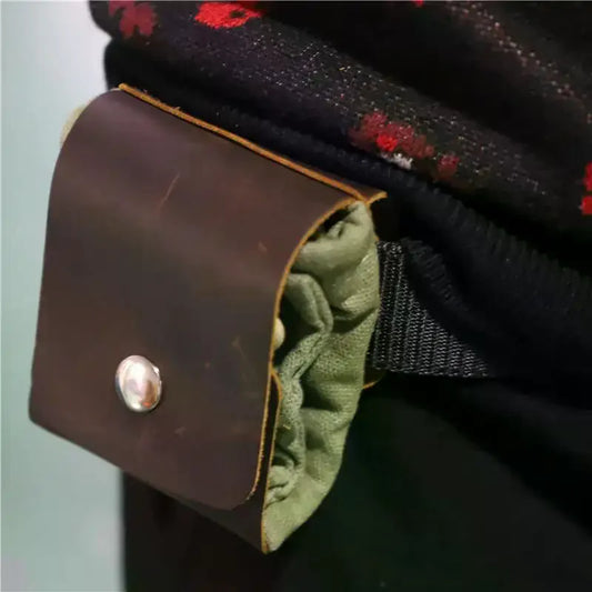 PU Leather Canvas Drawstring Belt Pouch | Outdoor Waist Bag Belt Pouch Bag Peaceful Pleasures Health and Wellness