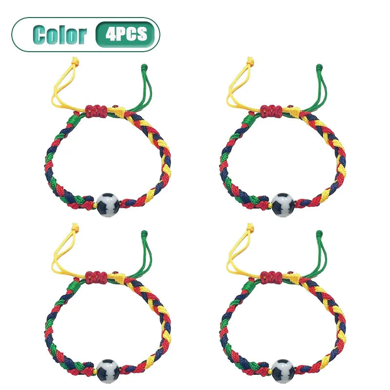 Colorful Woven Football Bracelet | Sports Fan Souvenir 1–8 Pcs