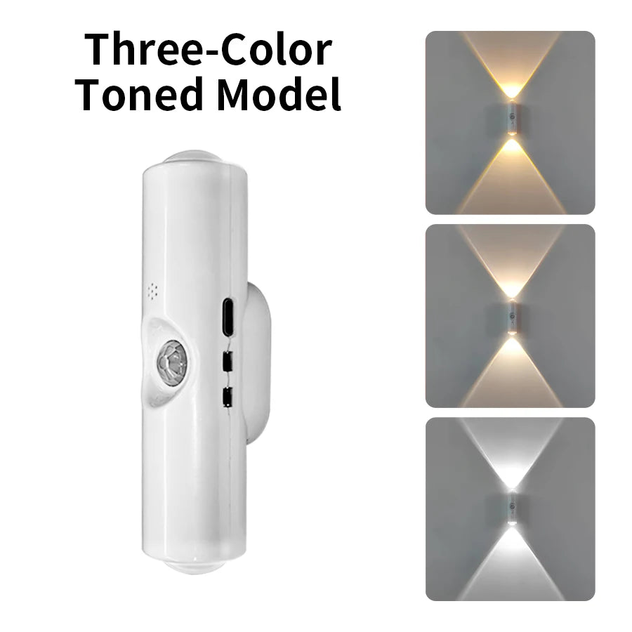 Magnetic LED Wall Lamp RGB Sunset Lamp Rechargeable Night Light with Motion Sensor for Stairs Cabinet Hallway Bedroom Room Decor Peaceful Pleasures Health and Wellness 3 colors