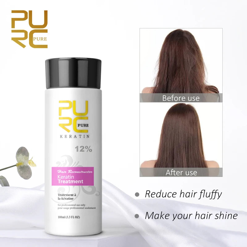 PURC Smoothing Shampoo Conditioner Professional Keratin Hair Treatment Nourishes Dry Repair Damaged Moisturizing Hair Care Peaceful Pleasures Health and Wellness