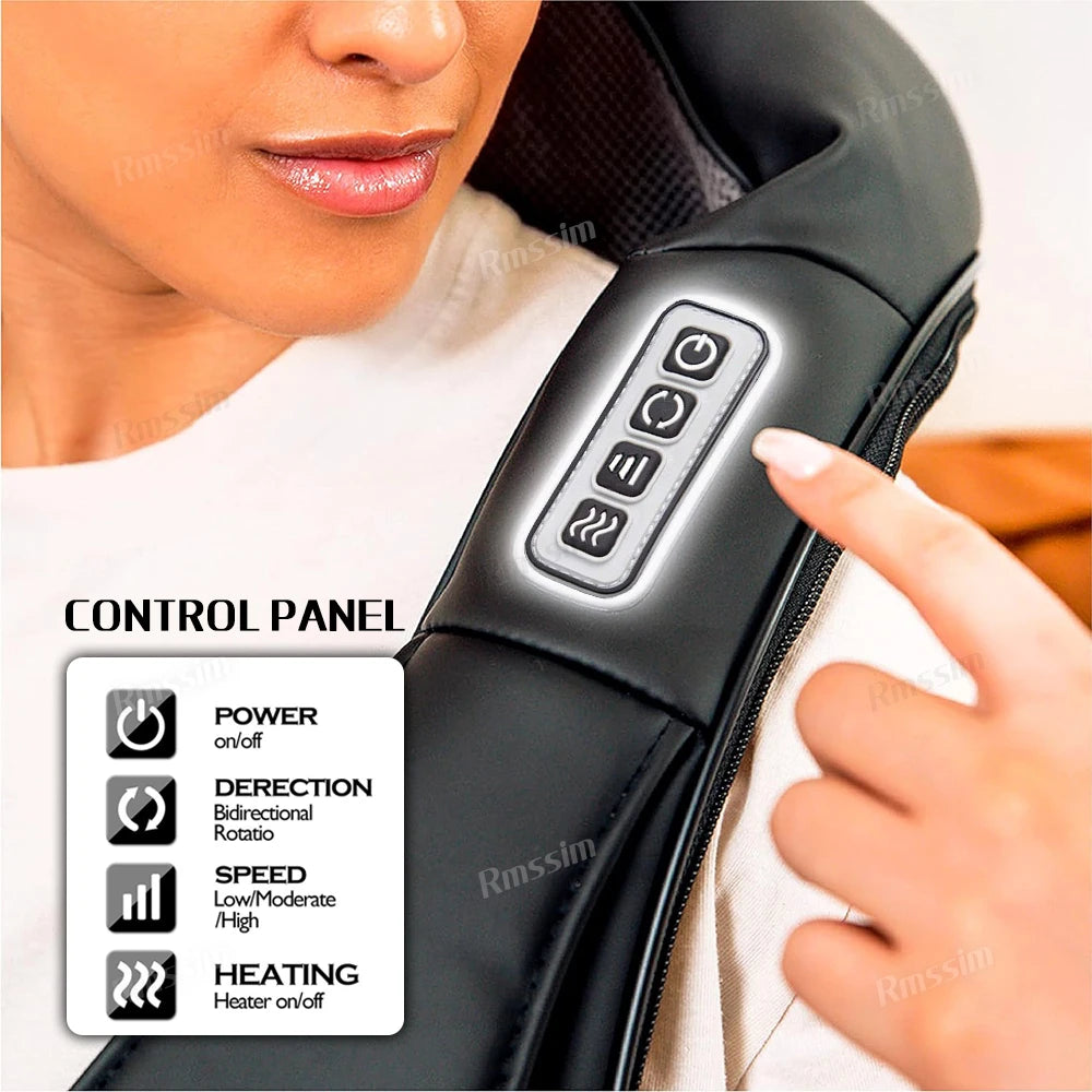 Shiatsu Heated Neck & Shoulder Massage Pillow | Deep Kneading