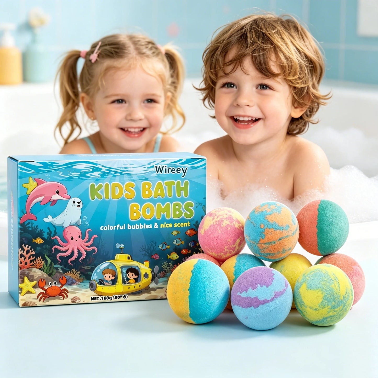 6-Piece Colorful Fizzy Bath Balls Gift Set – Kids & Adults