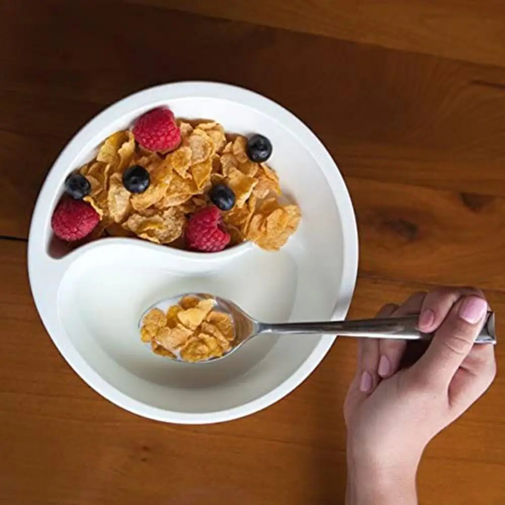 Practical Cereal Bowl with Dry Wet Separation Cereal Bowl One Person To Eat Breakfast Utensils Household Plates Separation Bowl Peaceful Pleasures Health and Wellness