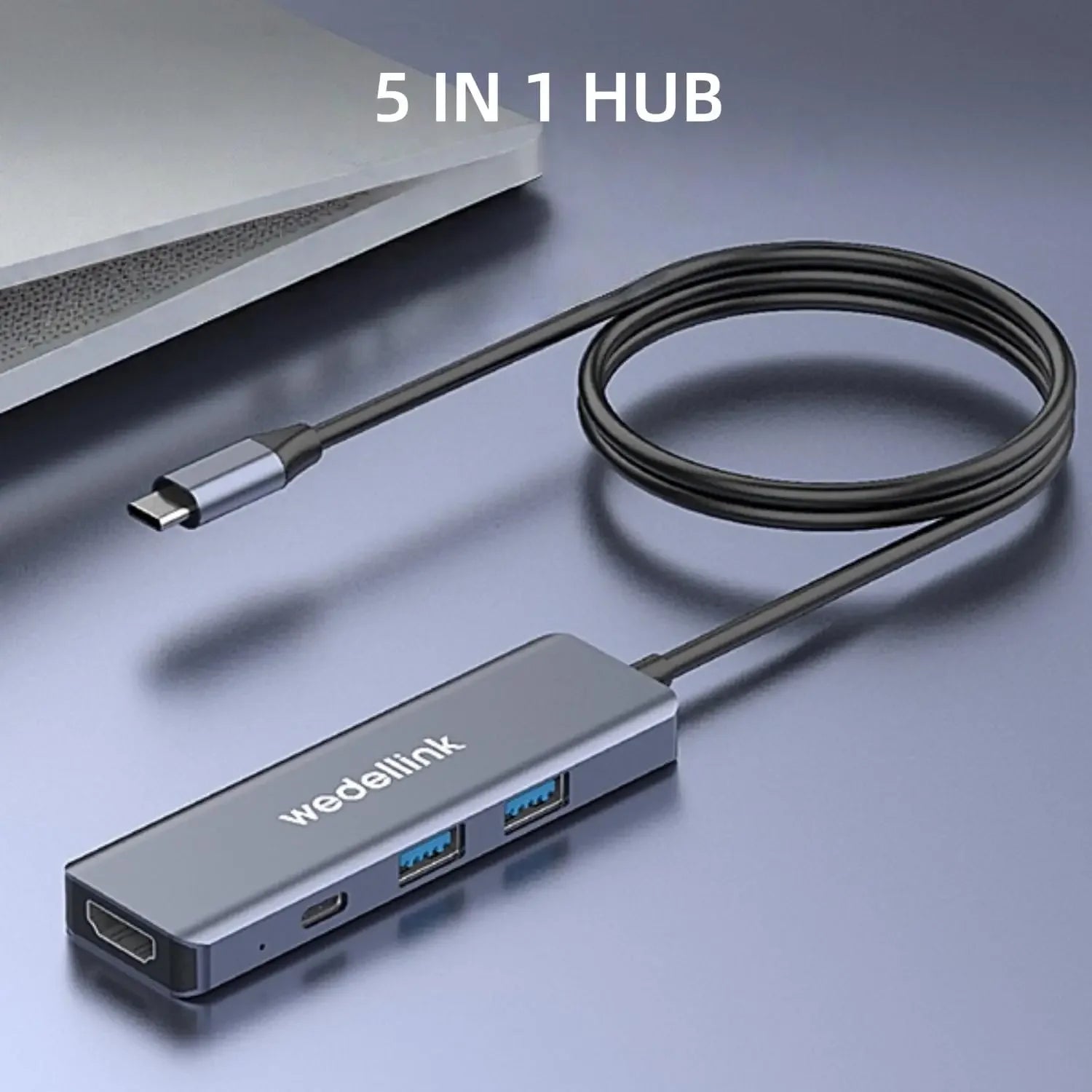 5-in-1 USB C Hub with HDMI 4K, 100W PD Fast Charging, and High-Speed Ports for Laptops and Tablets Peaceful Pleasures Health and Wellness