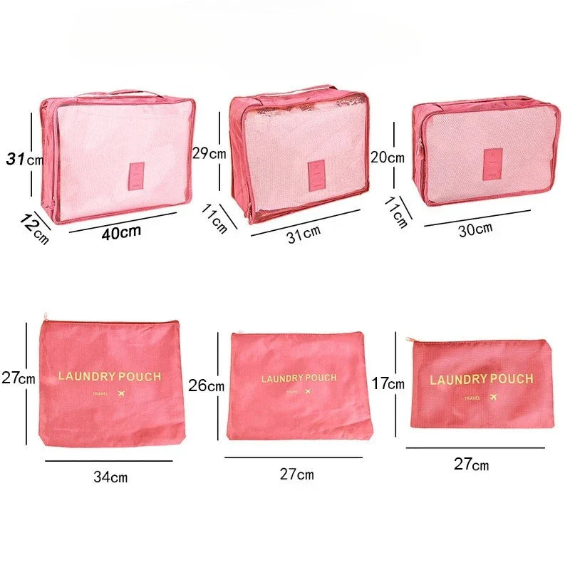 6-Piece Travel Packing Cubes Set | Luggage Organizer Bags