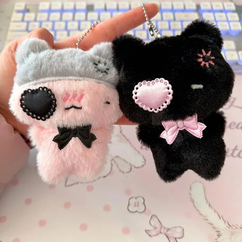 Kawaii Plush Cat Keychain | Soft Kitty Bag Charm Pendant