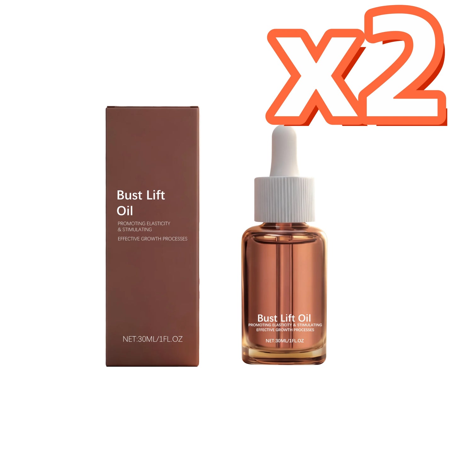 Ginger Extract Breast Plump Essential Oil Assist Massage Firm Chest Skin Enhance Chest Elastic Mild Safe Breast Enlargement Oil Peaceful Pleasures Health and Wellness 30ml Boxed X 2PCS