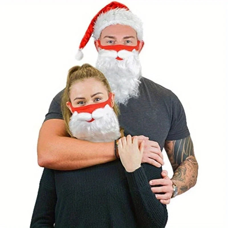 3D Santa Claus Beard Mask – Funny Reusable Xmas Cosplay