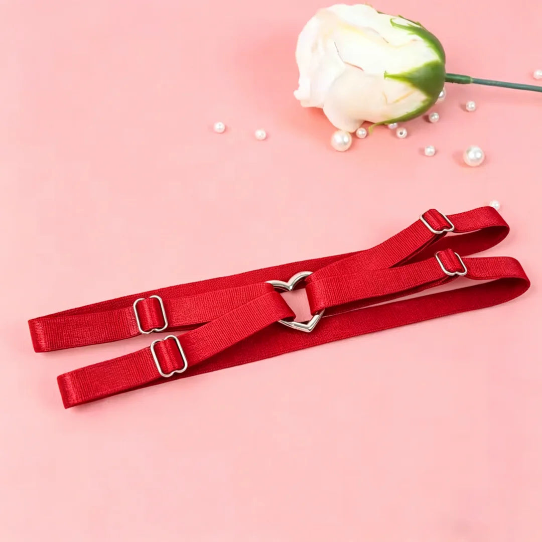 Adjustable Anti-slip Elastic Heart Leg Garter Y2K Gothic Thigh Ladies