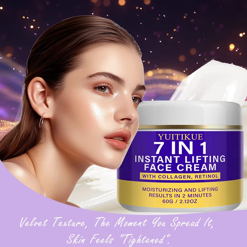 Yuitikue 7 in 1 Instant Lifting Face Cream, 60g Collagen & Retinol Moisturizer for Instant Lifting & Moisturizing Peaceful Pleasures Health and Wellness