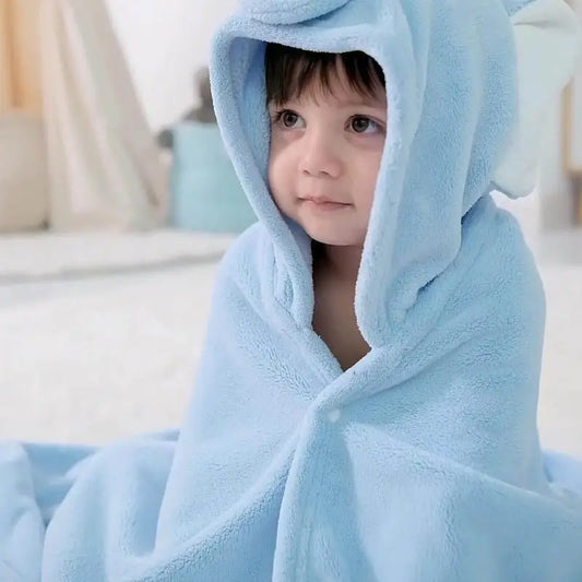 Baby Hooded Bath Towel | Coral Fleece Cartoon Animal Poncho Baby Hooded Towel Peaceful Pleasures Health and Wellness