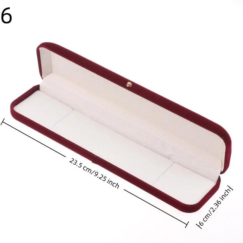 Red Flocking Gold Buckle Jewelry Box Pendant Ring Necklace Earring Bracelet Display Storage Box Packaging Box Wedding Rings Box Peaceful Pleasures Health and Wellness A6
