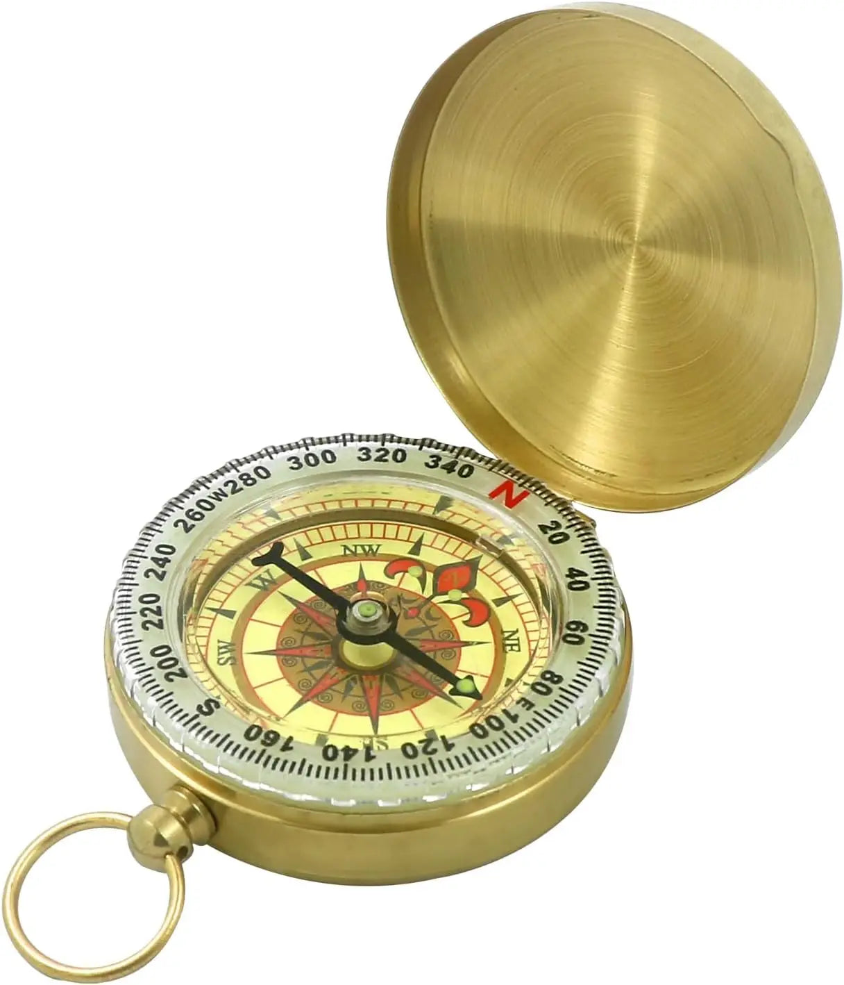 Camping Survival Compass for Hiking,Glow in The Dark Waterproof Vintage GearCompass for Hunting Outdoor Navigation Tool Peaceful Pleasures Health and Wellness 1PCS