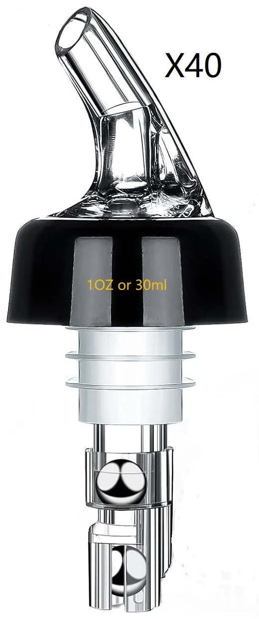4 Different Measured Bottle Pourer Spouts Liquor Pourers Quick Shot Spirit Driinks Wine Cocktail Whiskey Dispenser Bartender Peaceful Pleasures Health and Wellness 40PCS 30ml