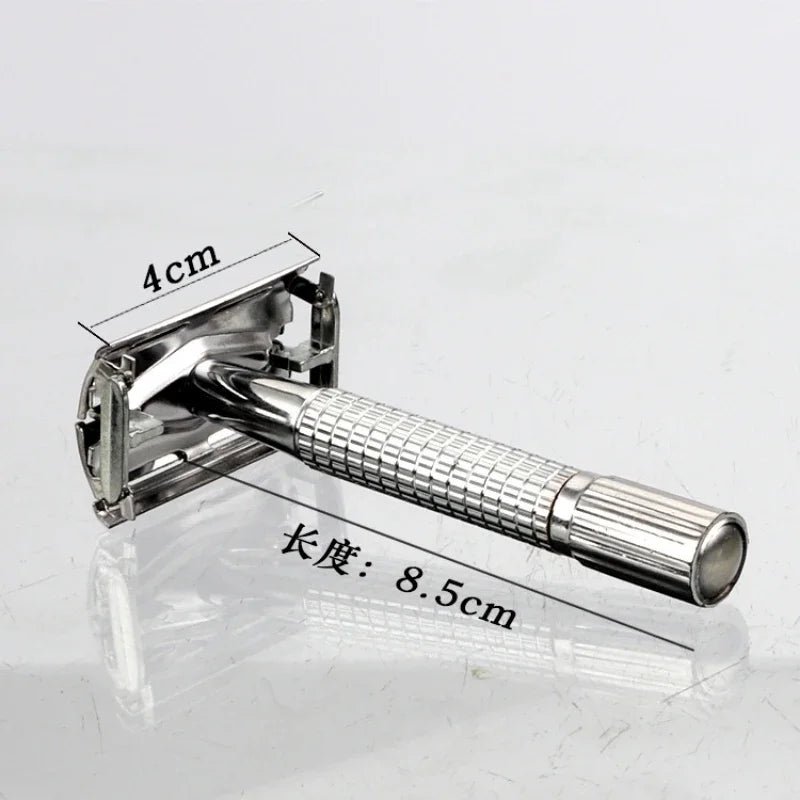 Men's Stainless Steel Safety Razor Holder Set – 3pcs Safety Razor Holder Peaceful Pleasures Health and Wellness