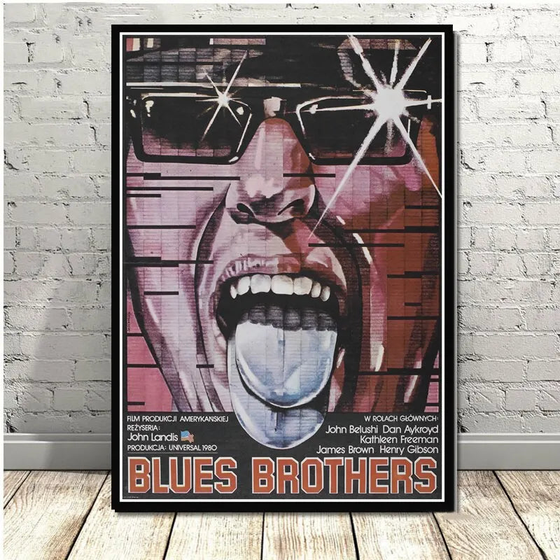 Vintage Blues Brothers Canvas Wall Art Classic Movie TV Show Poster Retro Print for Home Bedroom Living Room Decoration Peaceful Pleasures Health and Wellness 13 30x40cm Unframed
