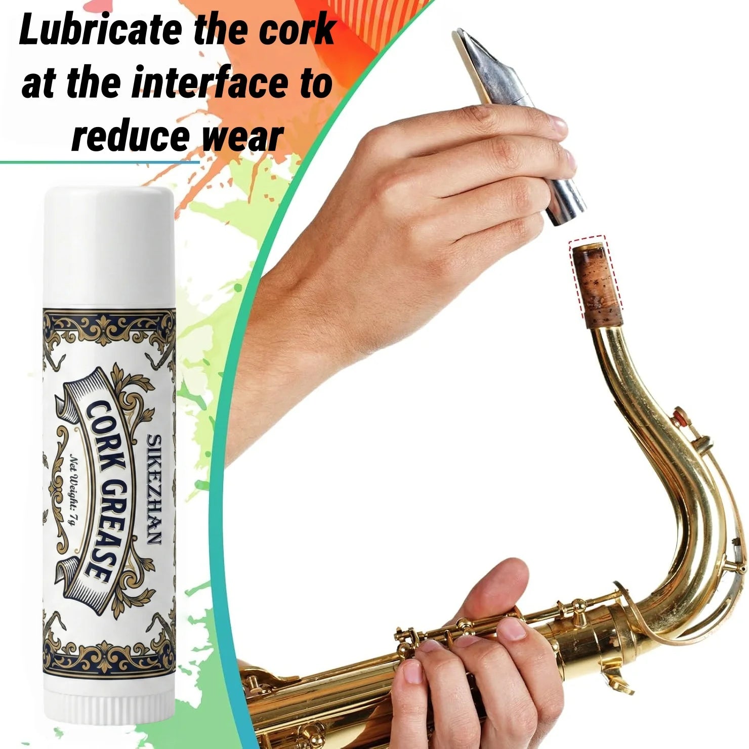 Premium Cork Grease for Clarinet Saxophone Oboe Bassoon. Odorless Woodwind Instrument Lubricant. Smooth Maintenance Care Tube Peaceful Pleasures Health and Wellness