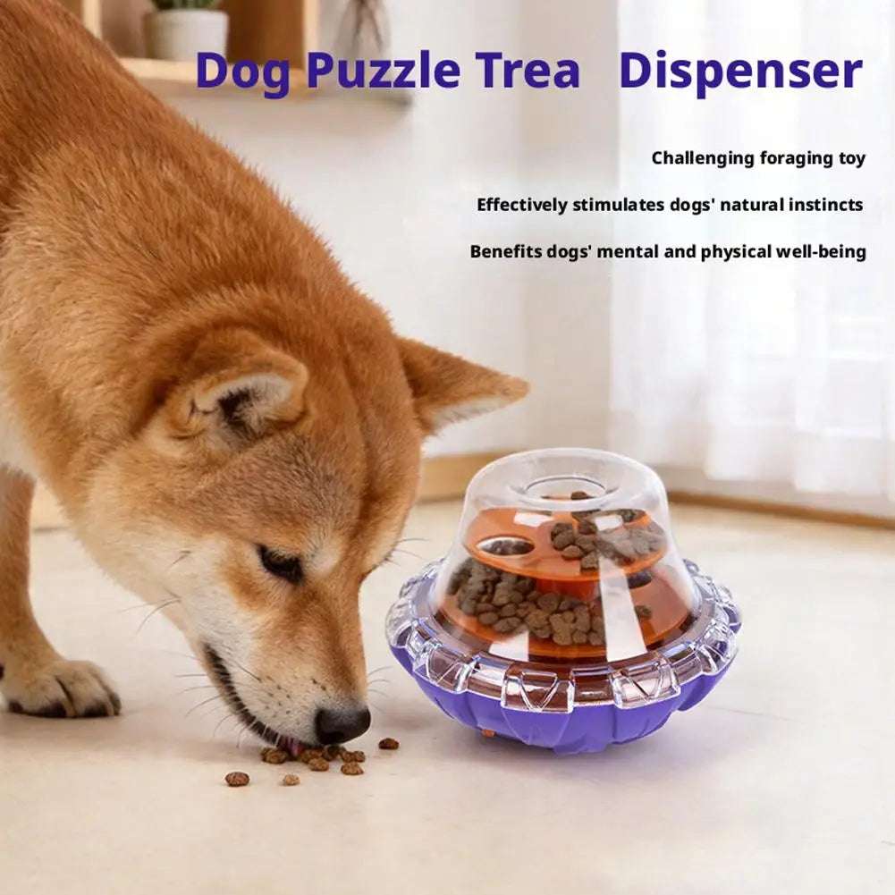 Dog & Cat Slow Feeder Wobble Tumbler Treat Dispenser Toy Slow Feeder Puzzle Toy Peaceful Pleasures Health and Wellness